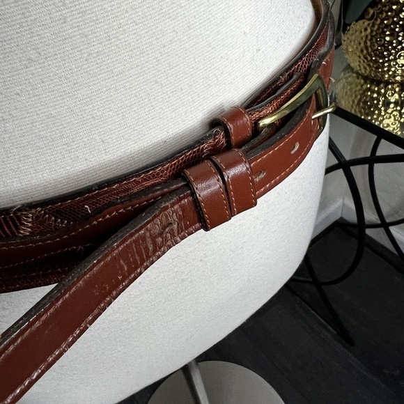 Vintage tony lama men’s brown lizard belt western cowboy style 36